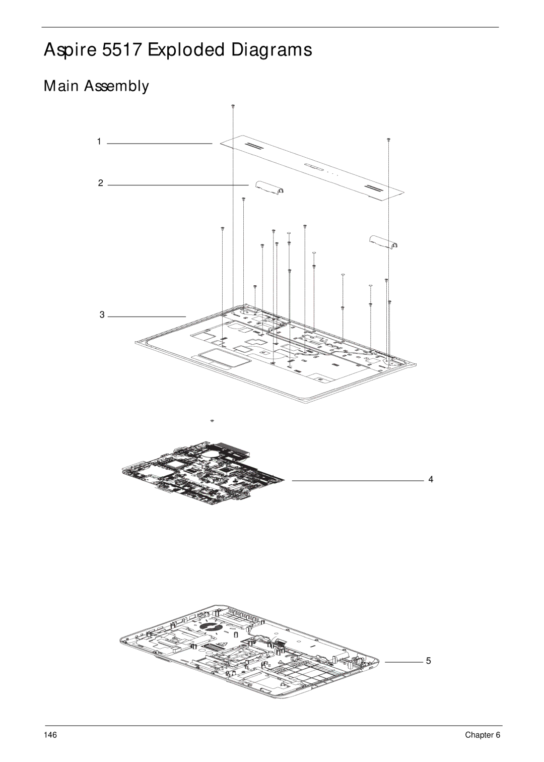 Acer manual Aspire 5517 Exploded Diagrams, Main Assembly 