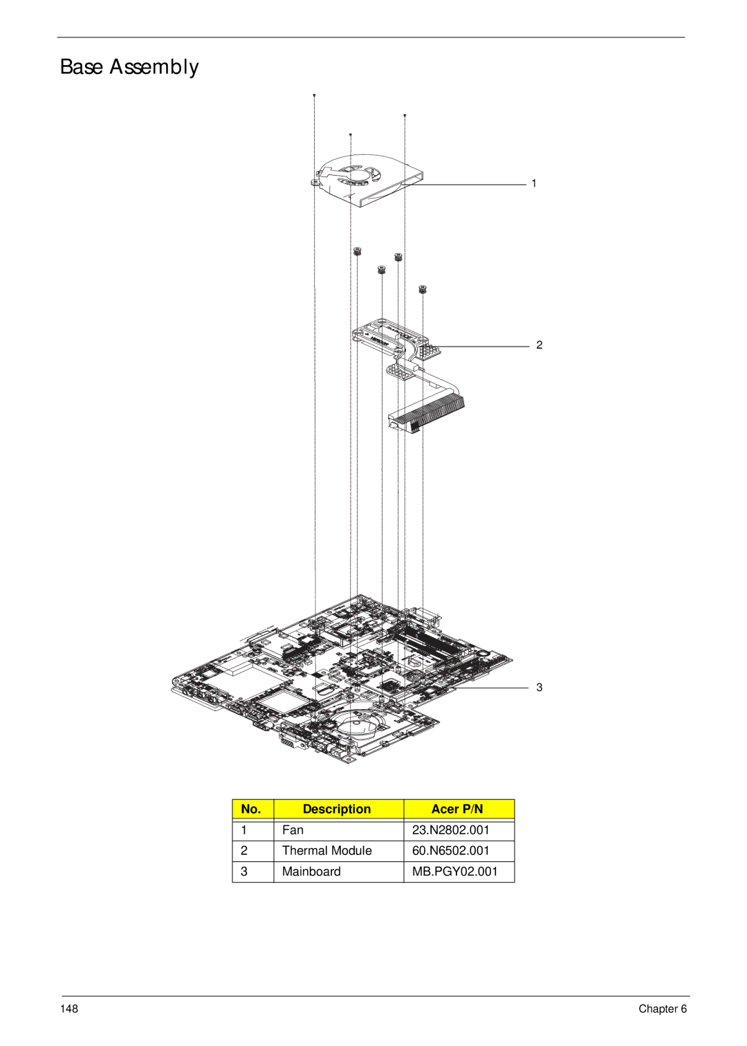 Acer 5517 manual Base Assembly 