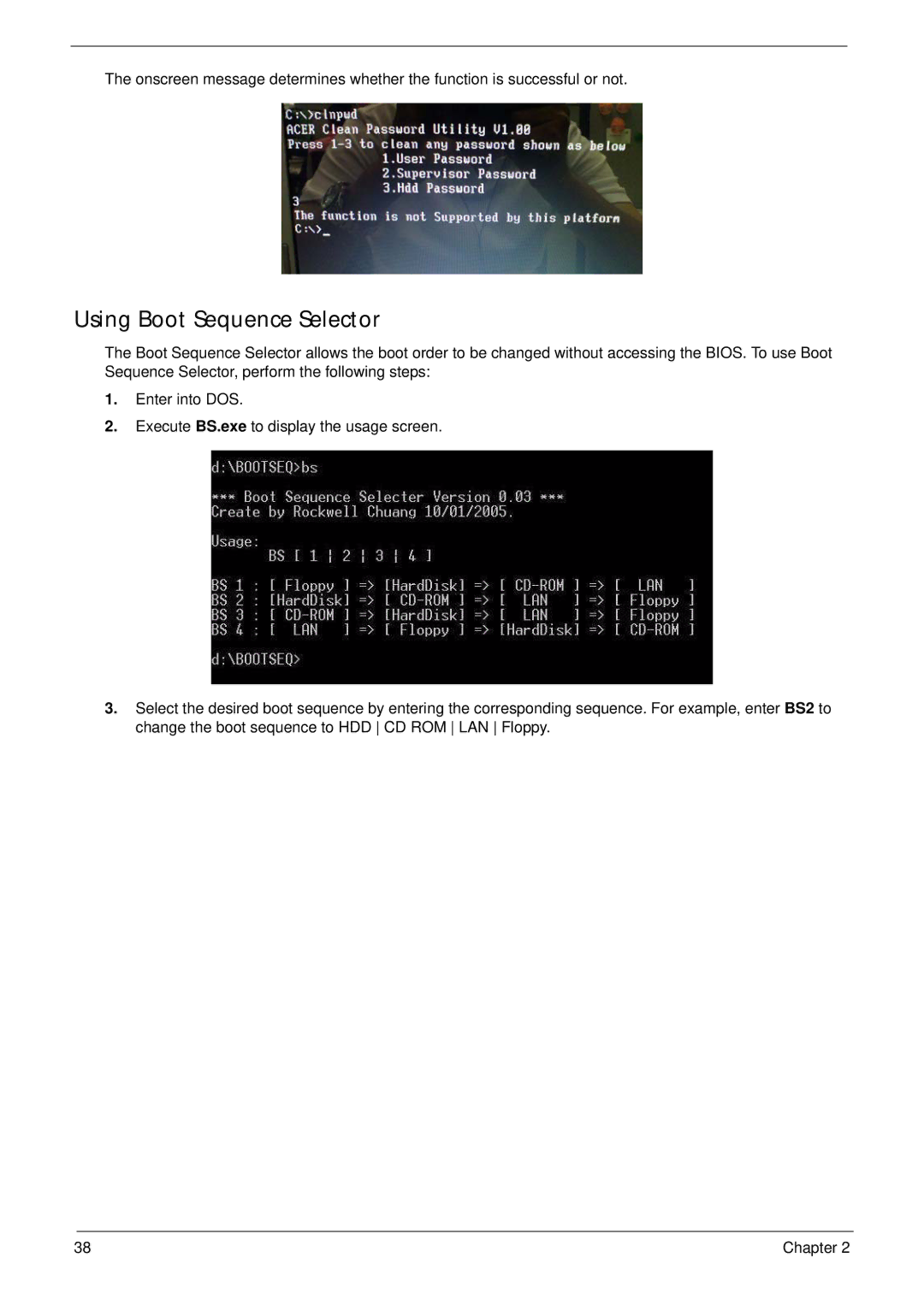 Acer 5517 manual Using Boot Sequence Selector 