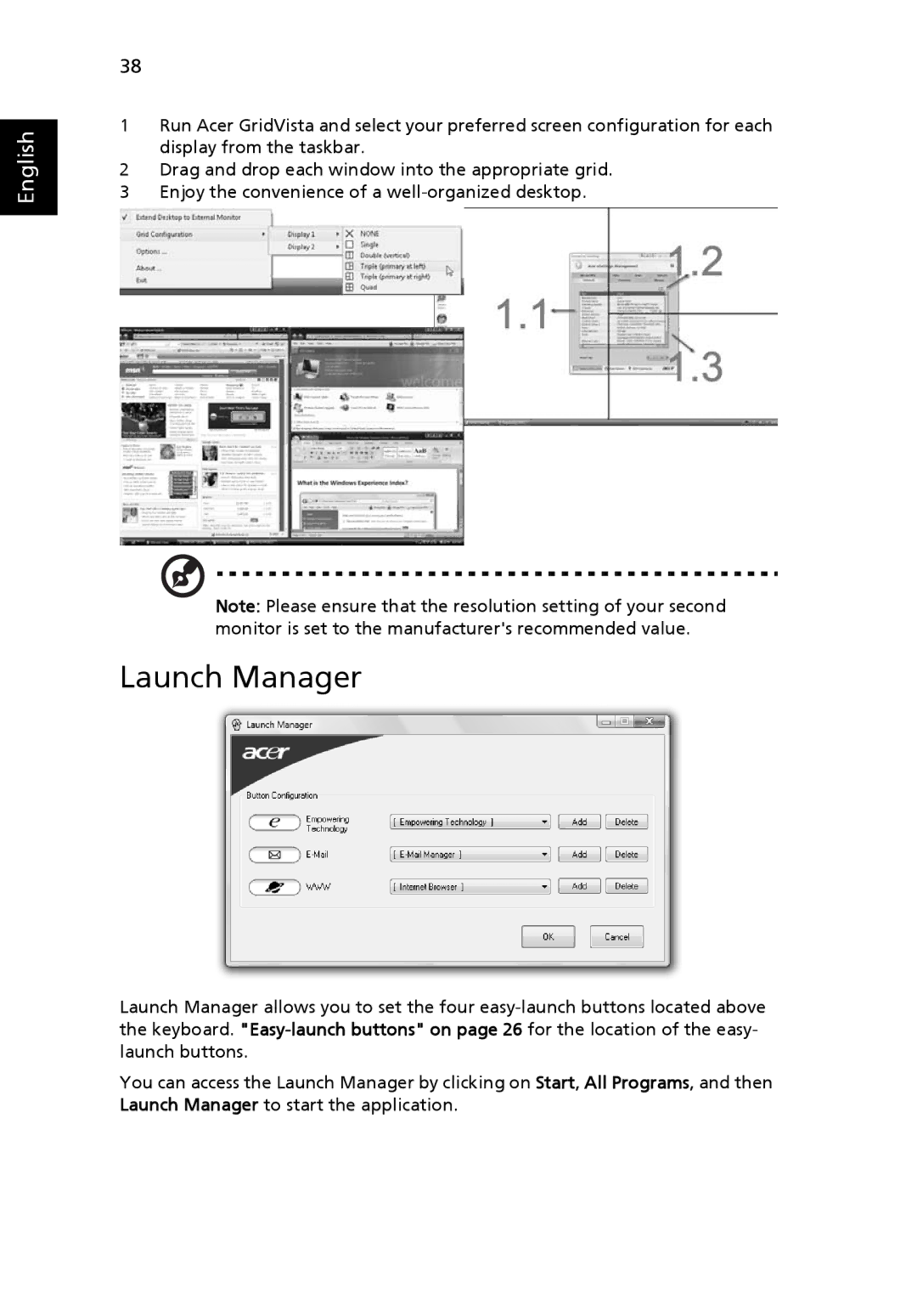 Acer 5220, 5520G manual Launch Manager 