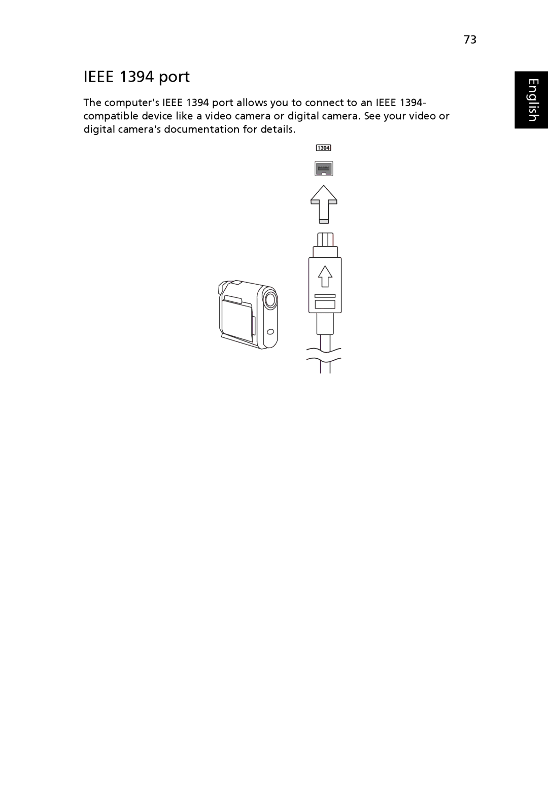 Acer 5520G, 5220 manual Ieee 1394 port 