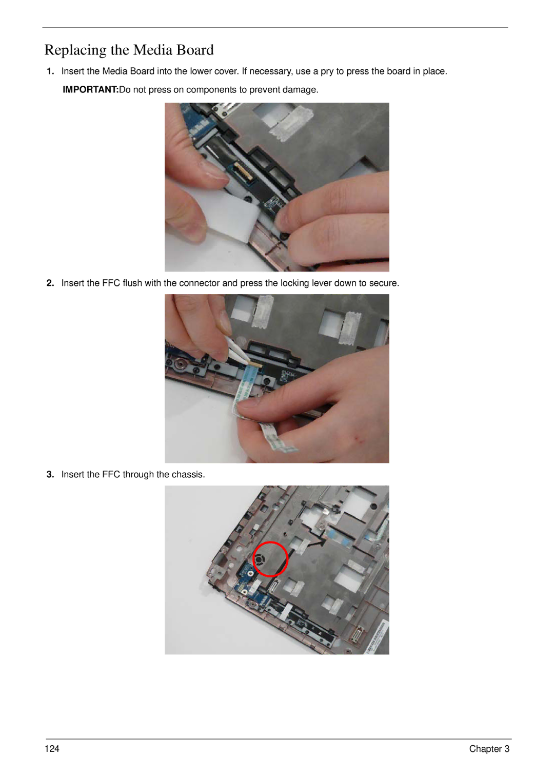 Acer 5530G manual Replacing the Media Board 