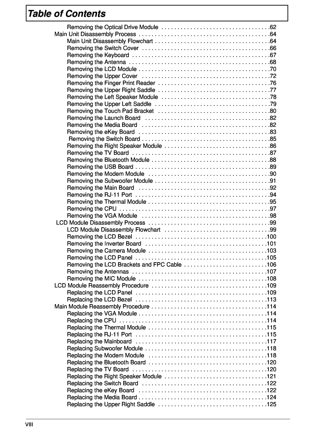 Acer 5530G manual Table of Contents 