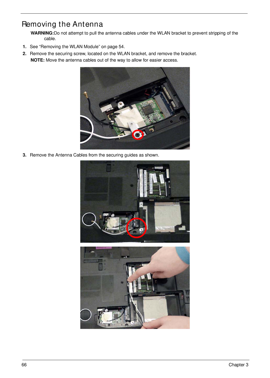 Acer 5530G manual Removing the Antenna 