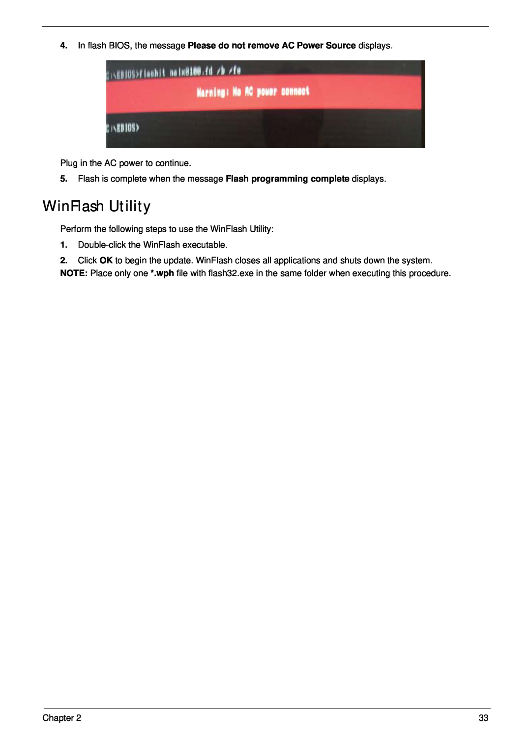 Acer 5532 manual WinFlash Utility 