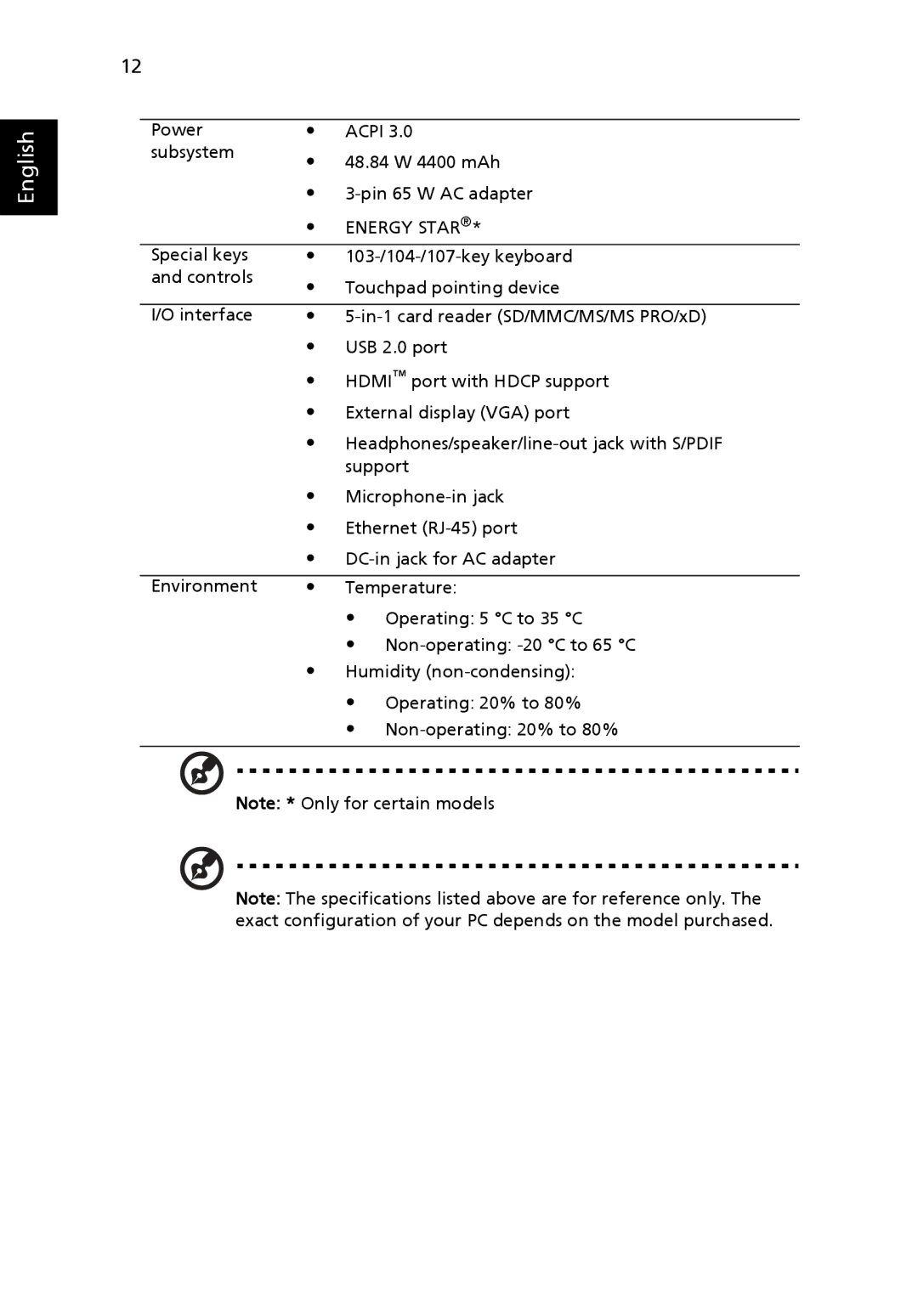 Acer 5538 Series manual Energy Star 