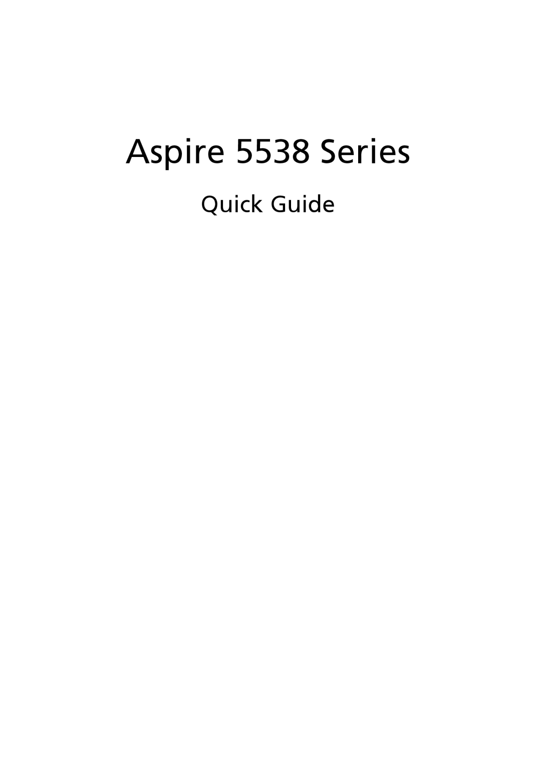 Acer manual Quick Guide, Aspire 5538 Series 