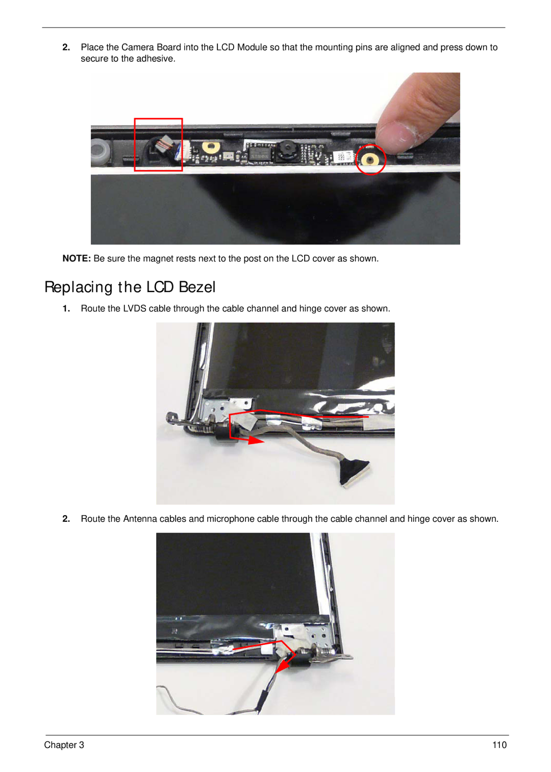 Acer 5538 manual Replacing the LCD Bezel 