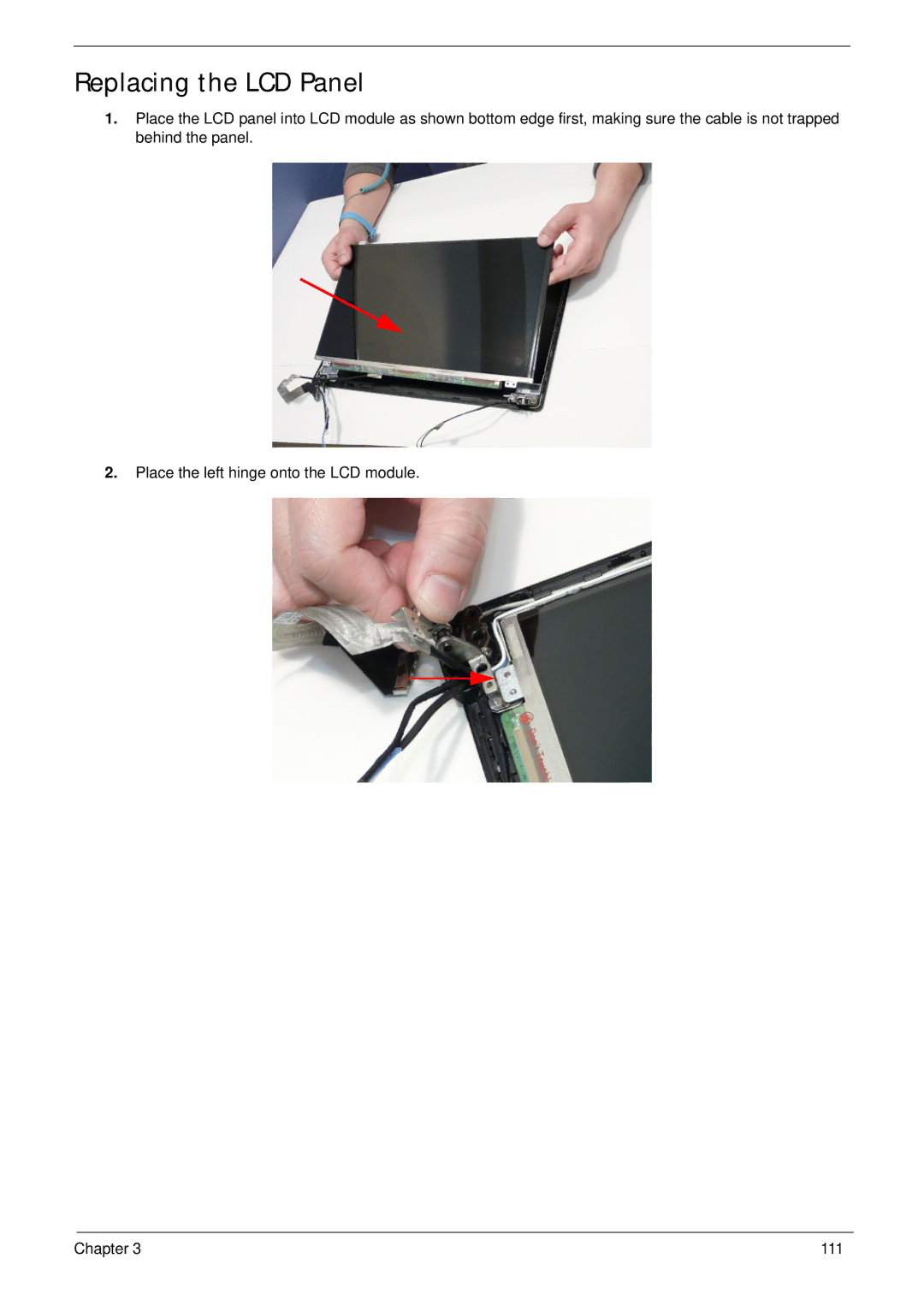 Acer 553G, 5553 manual Replacing the LCD Panel 