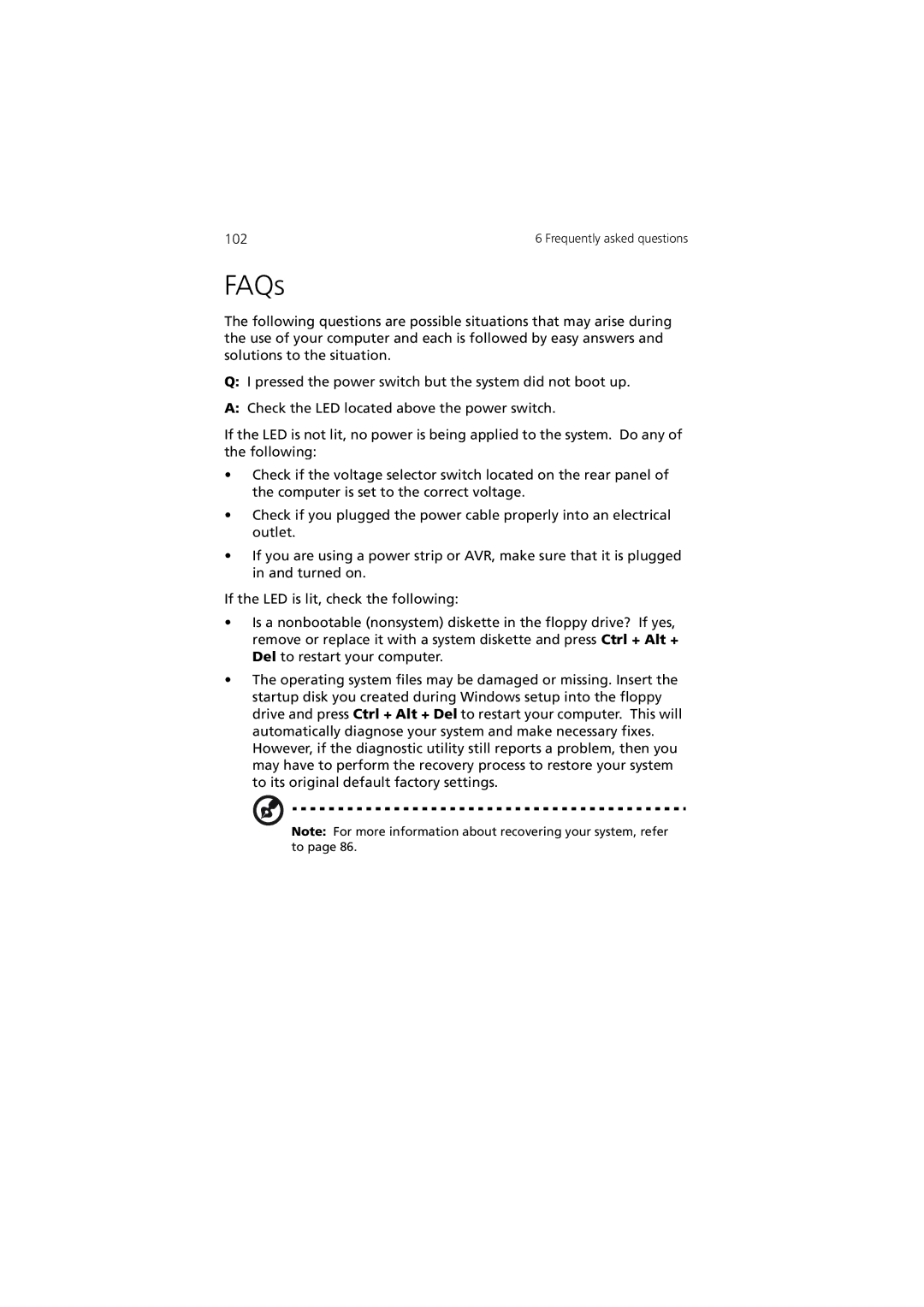 Acer 5600 series manual FAQs 