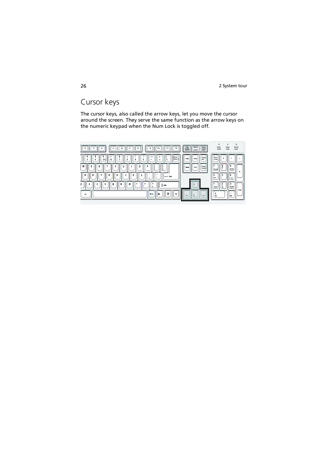 Acer 5600 series manual Cursor keys 