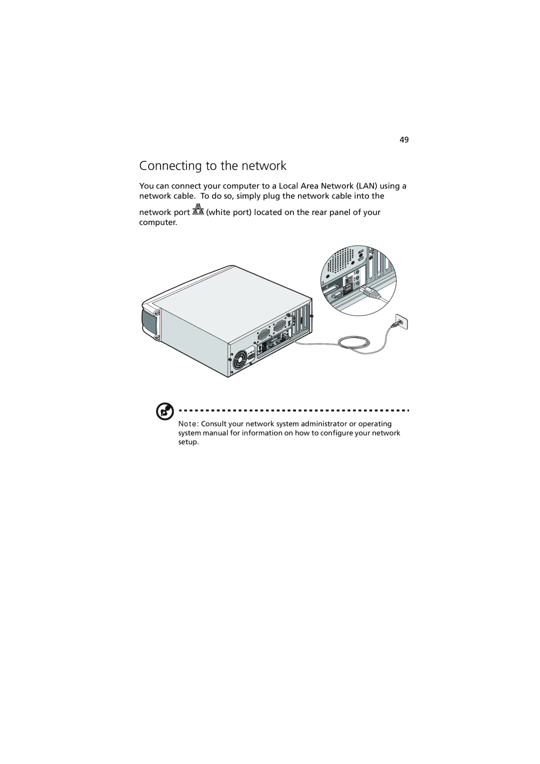 Acer 5600 series manual Connecting to the network 