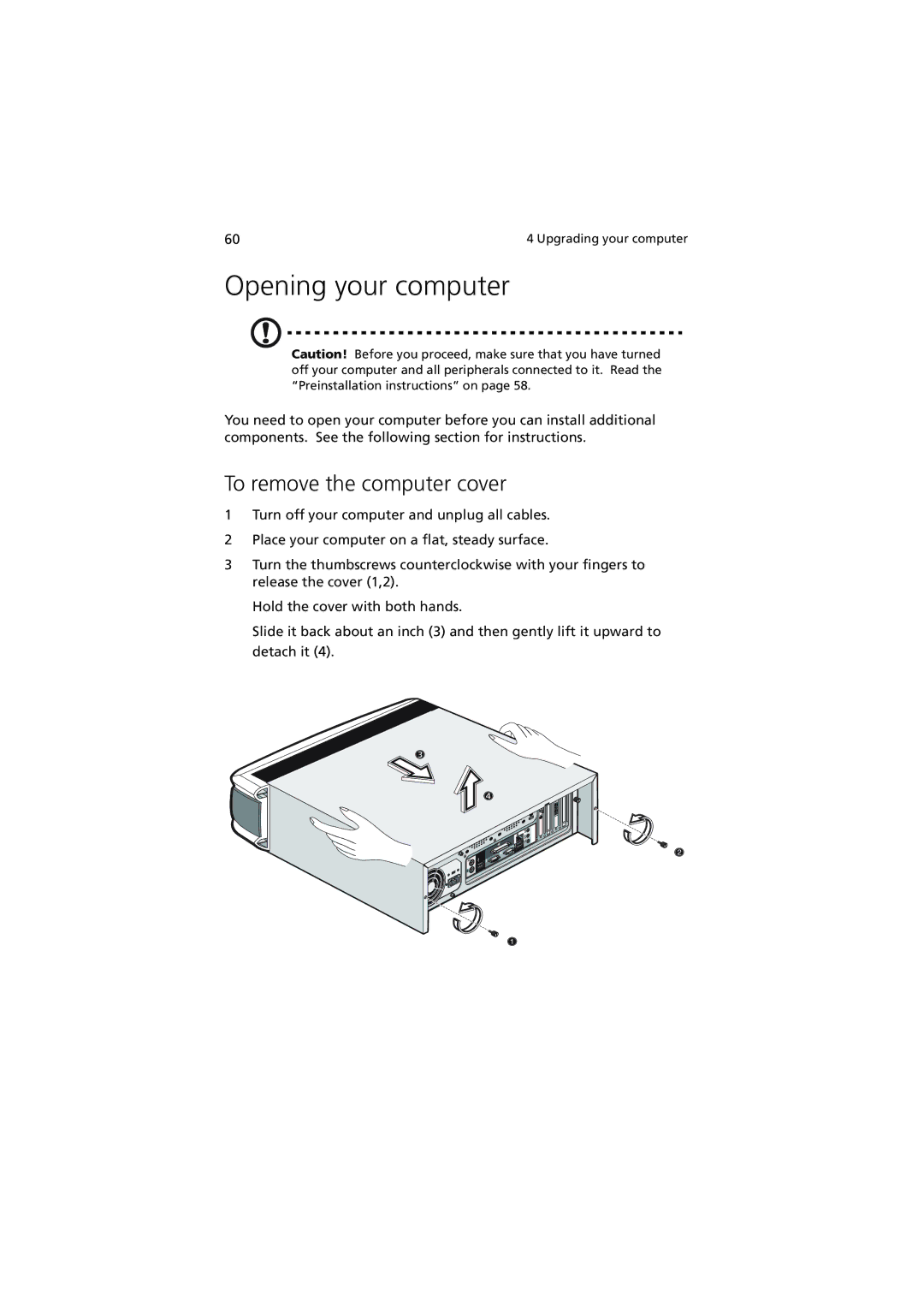 Acer 5600 series manual Opening your computer, To remove the computer cover 