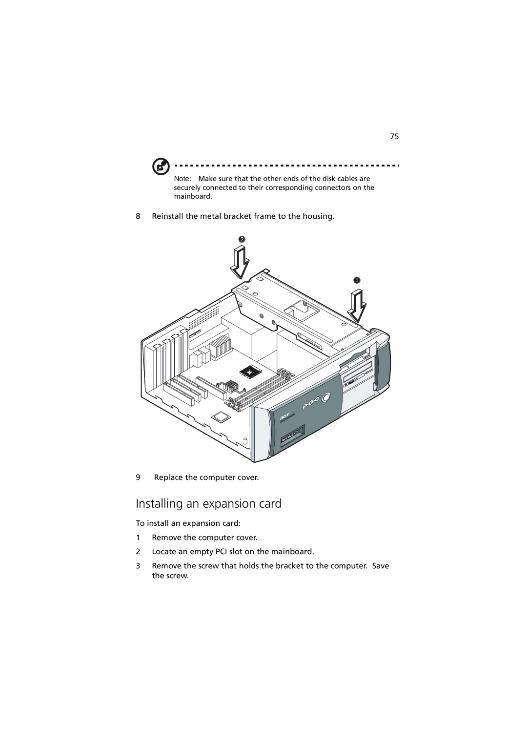 Acer 5600 series manual Installing an expansion card 