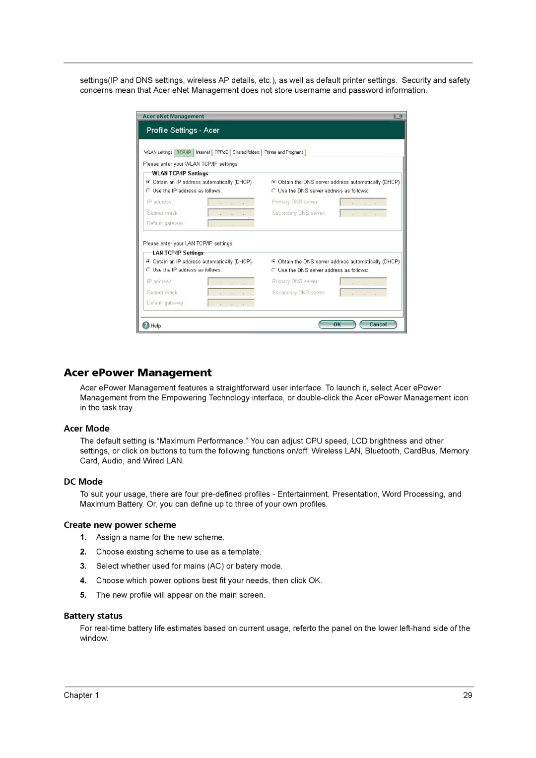 Acer 5610 Series manual Acer ePower Management, Acer Mode 