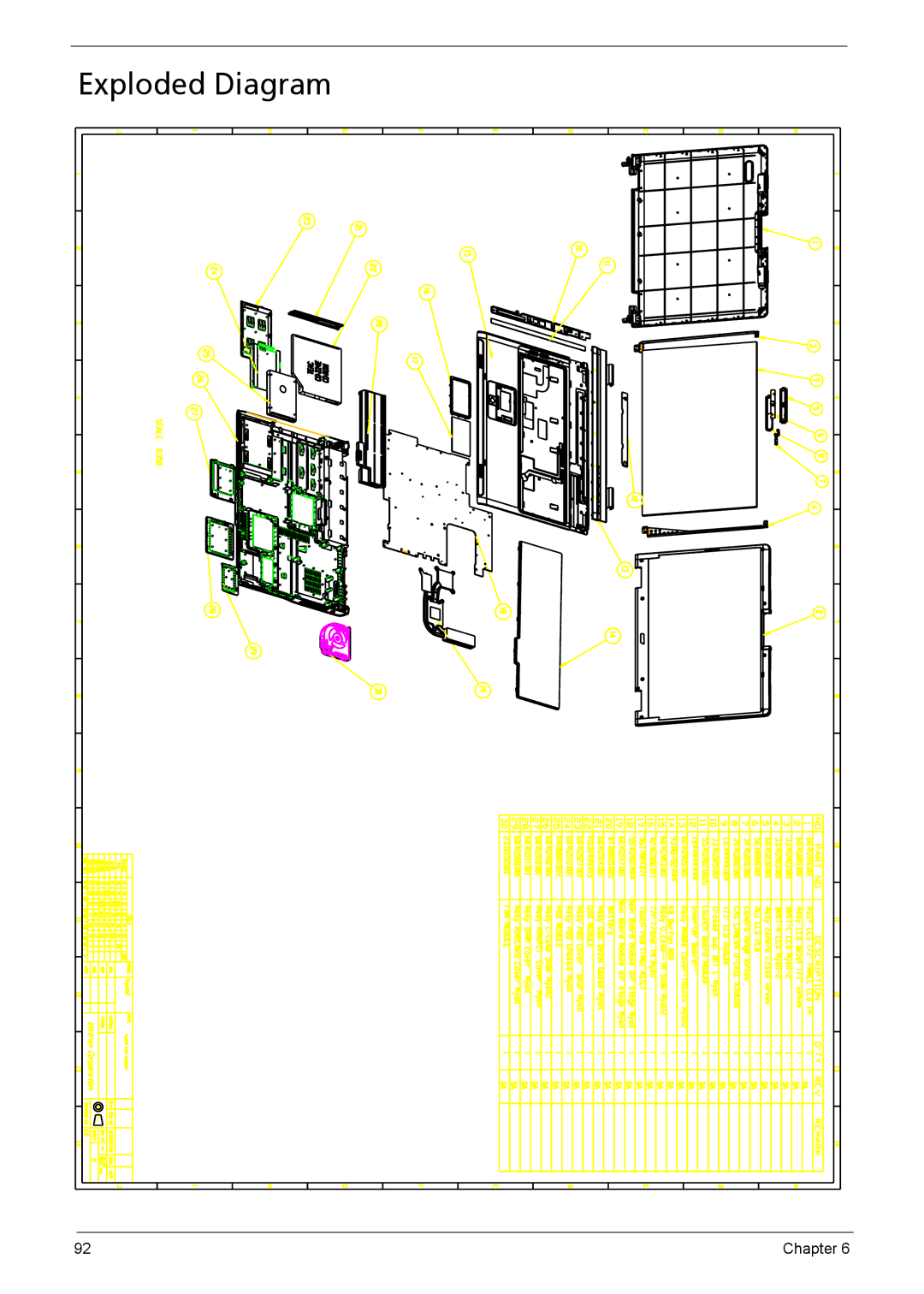 Acer 5620, 5610, 5110 manual Exploded Diagram 