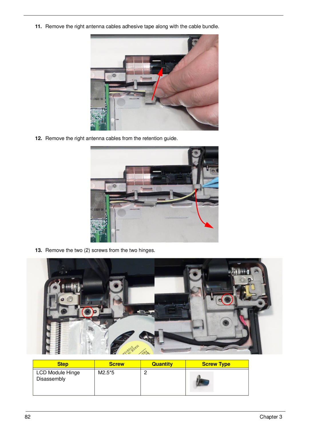 Acer 5625 manual LCD Module Hinge M2.5*5 Disassembly 