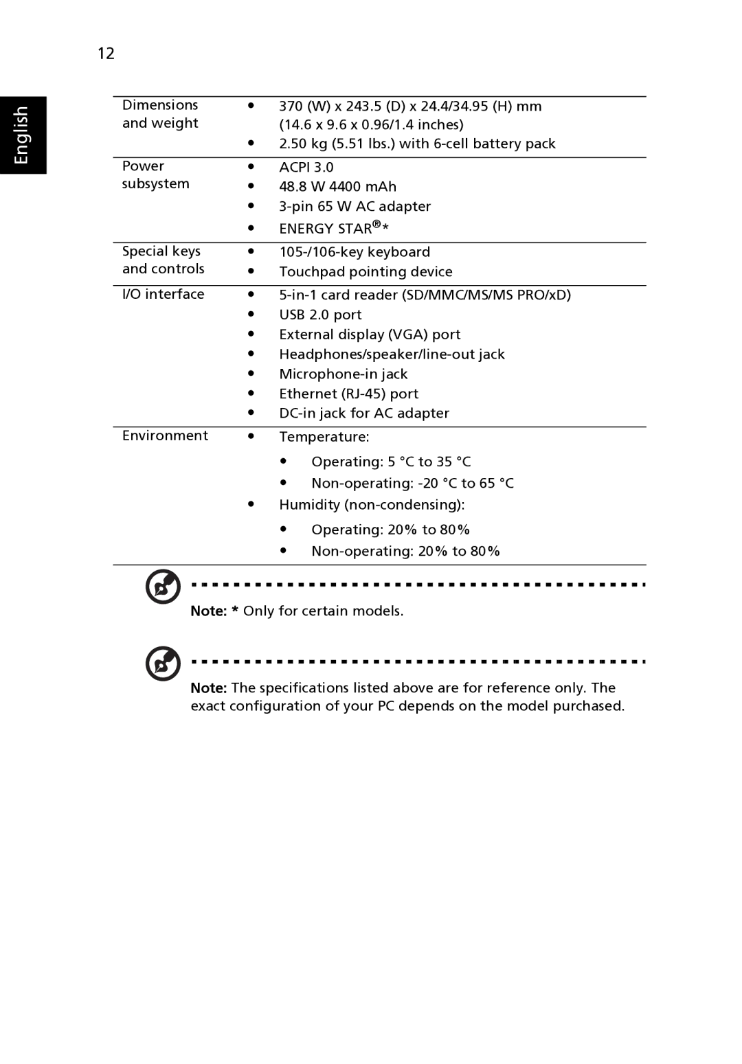 Acer 5635 Series, 5635Z Series, 5235 Series manual Energy Star 