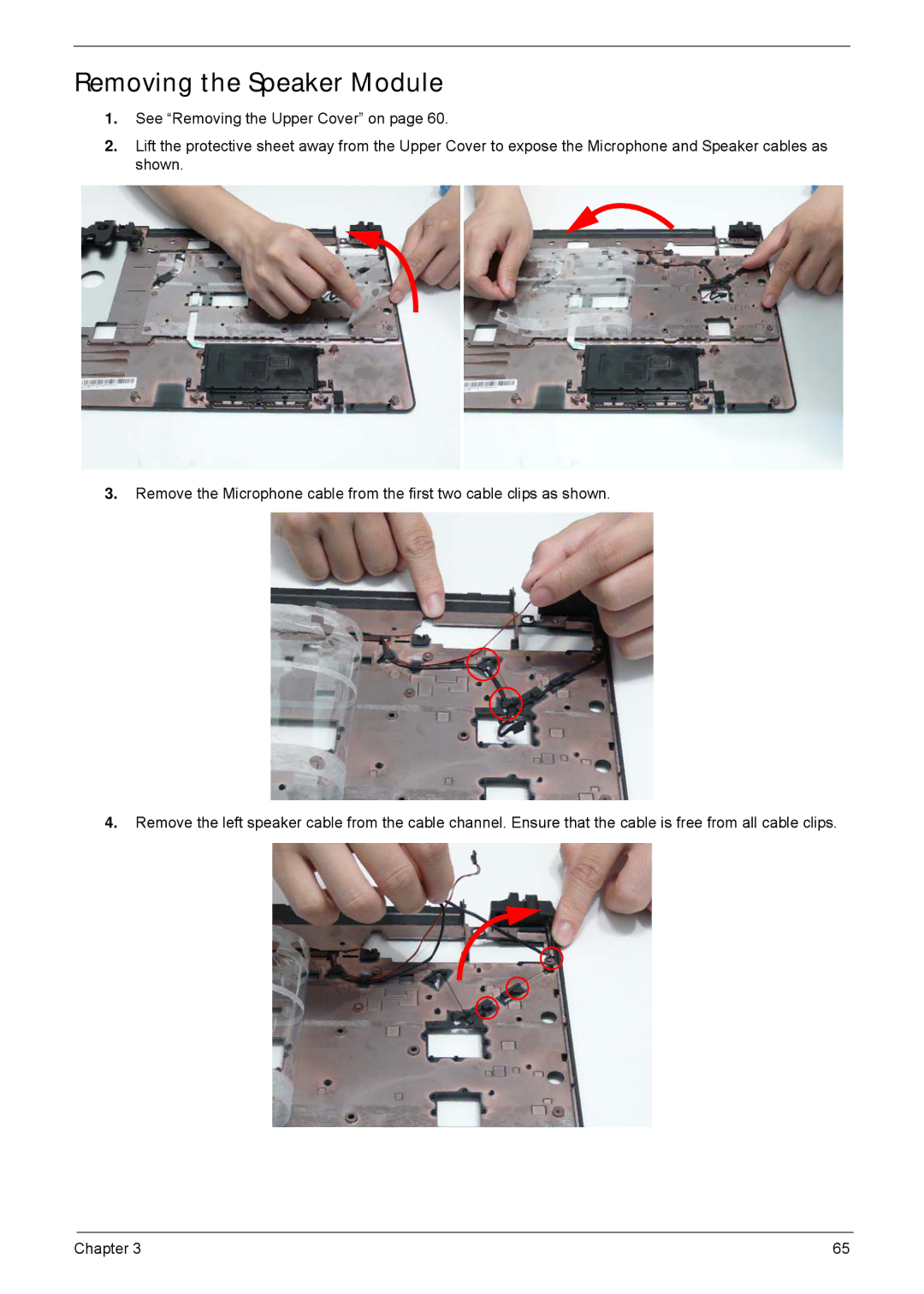 Acer 5635 manual Removing the Speaker Module 