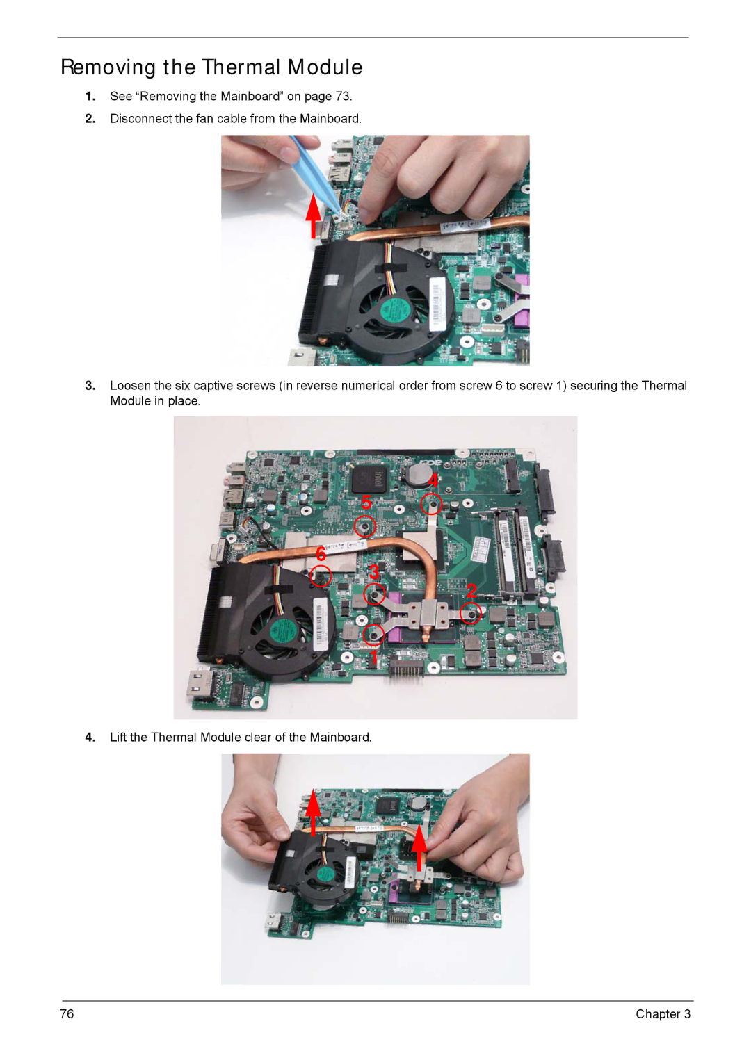 Acer 5635 manual Removing the Thermal Module 