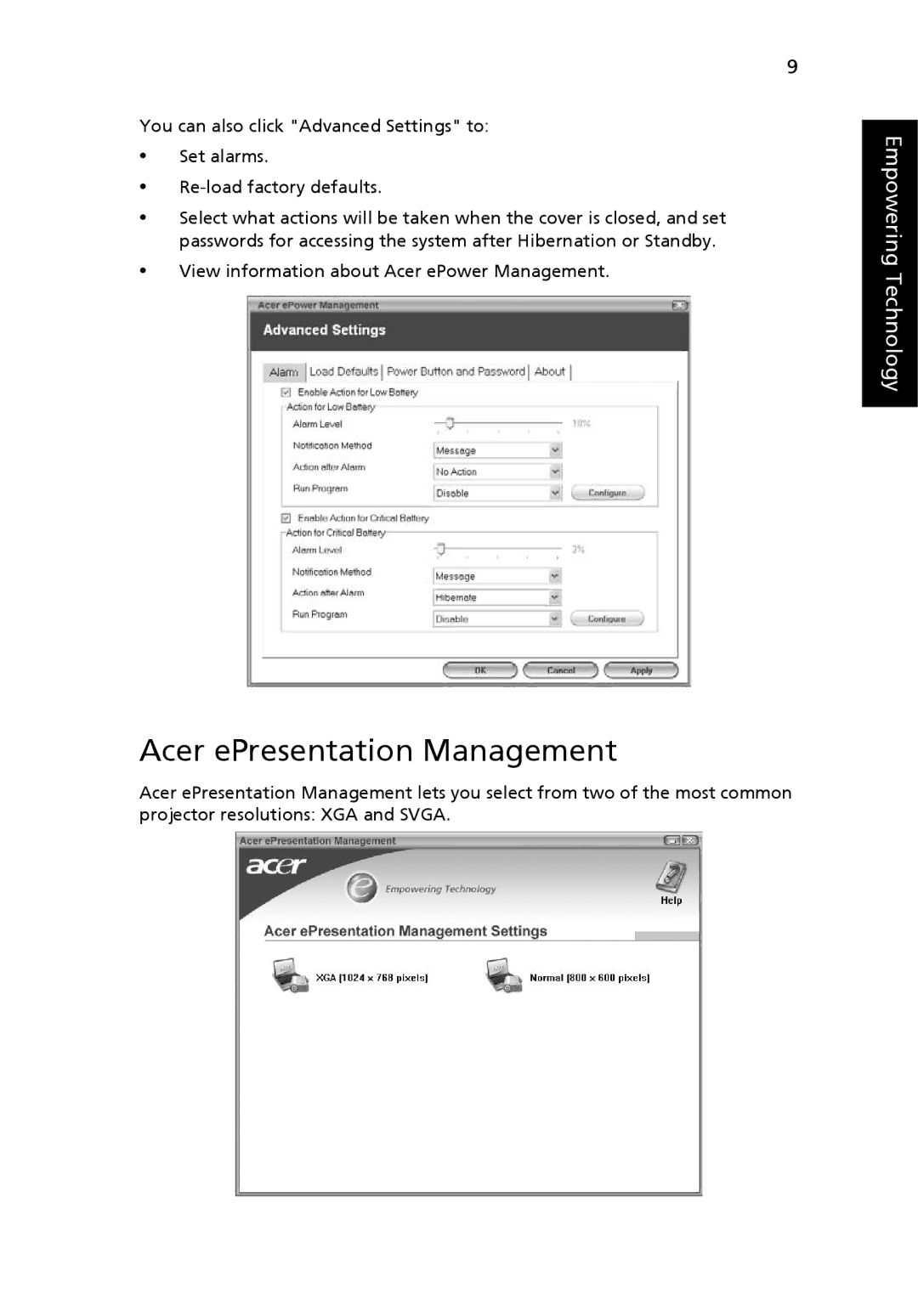 Acer 5650 manual Acer ePresentation Management 