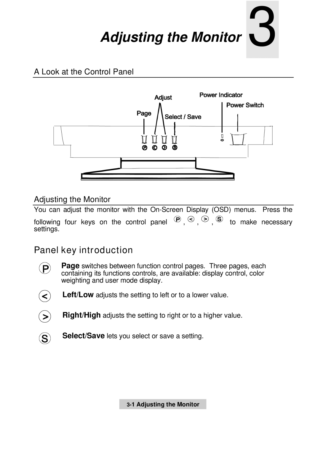 Acer 56c user manual Look at the Control Panel Adjusting the Monitor 