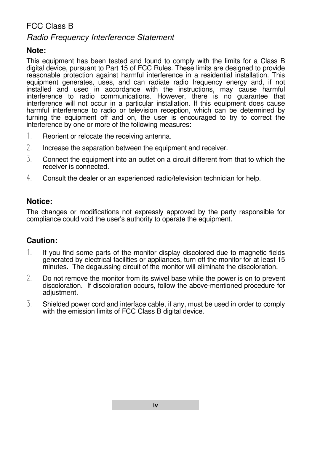 Acer 56c user manual FCC Class B, Radio Frequency Interference Statement 