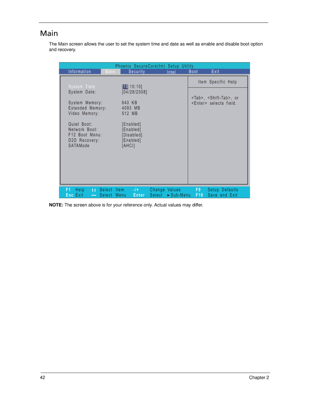 Acer 5730Z, 5930Z manual Main 