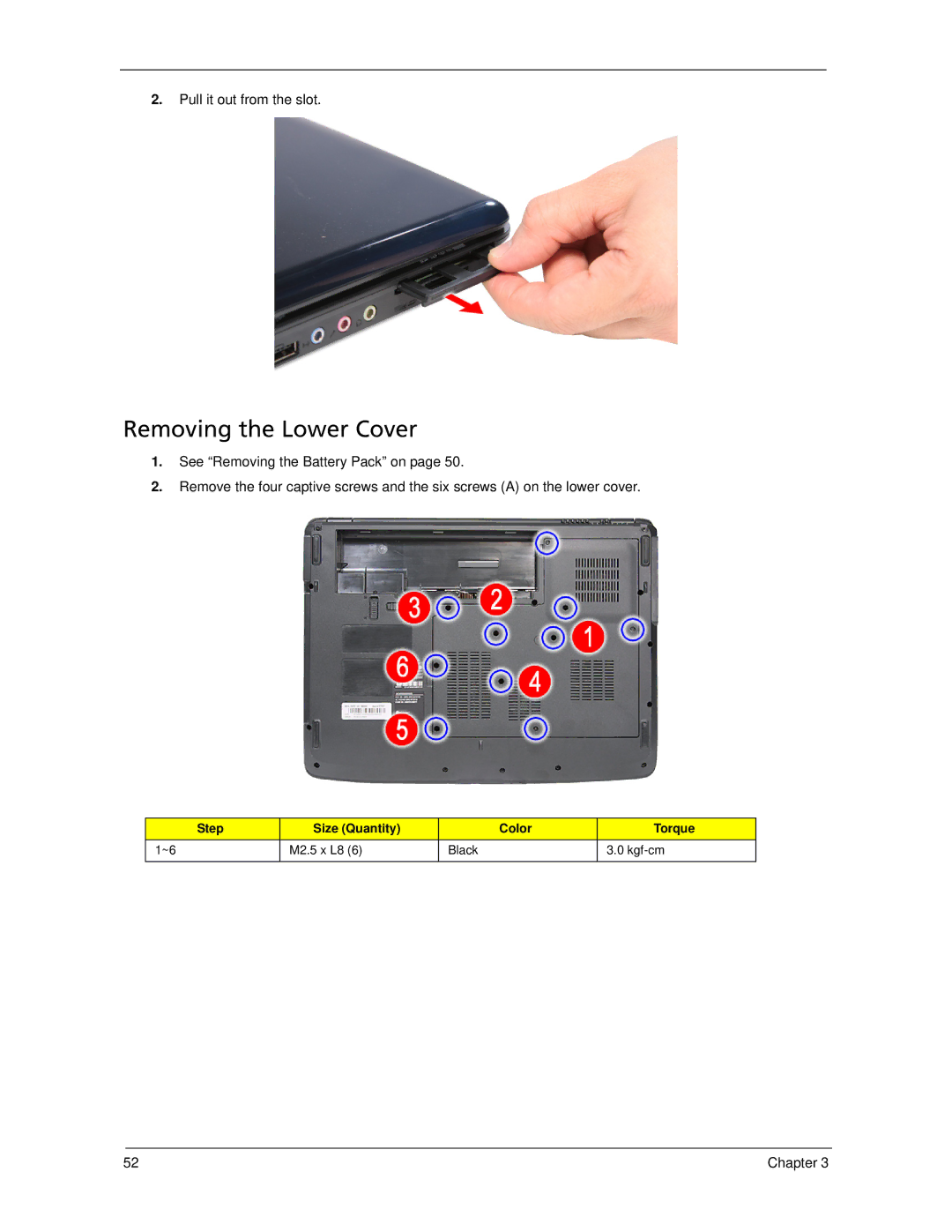 Acer 5730Z/5330 manual Removing the Lower Cover 