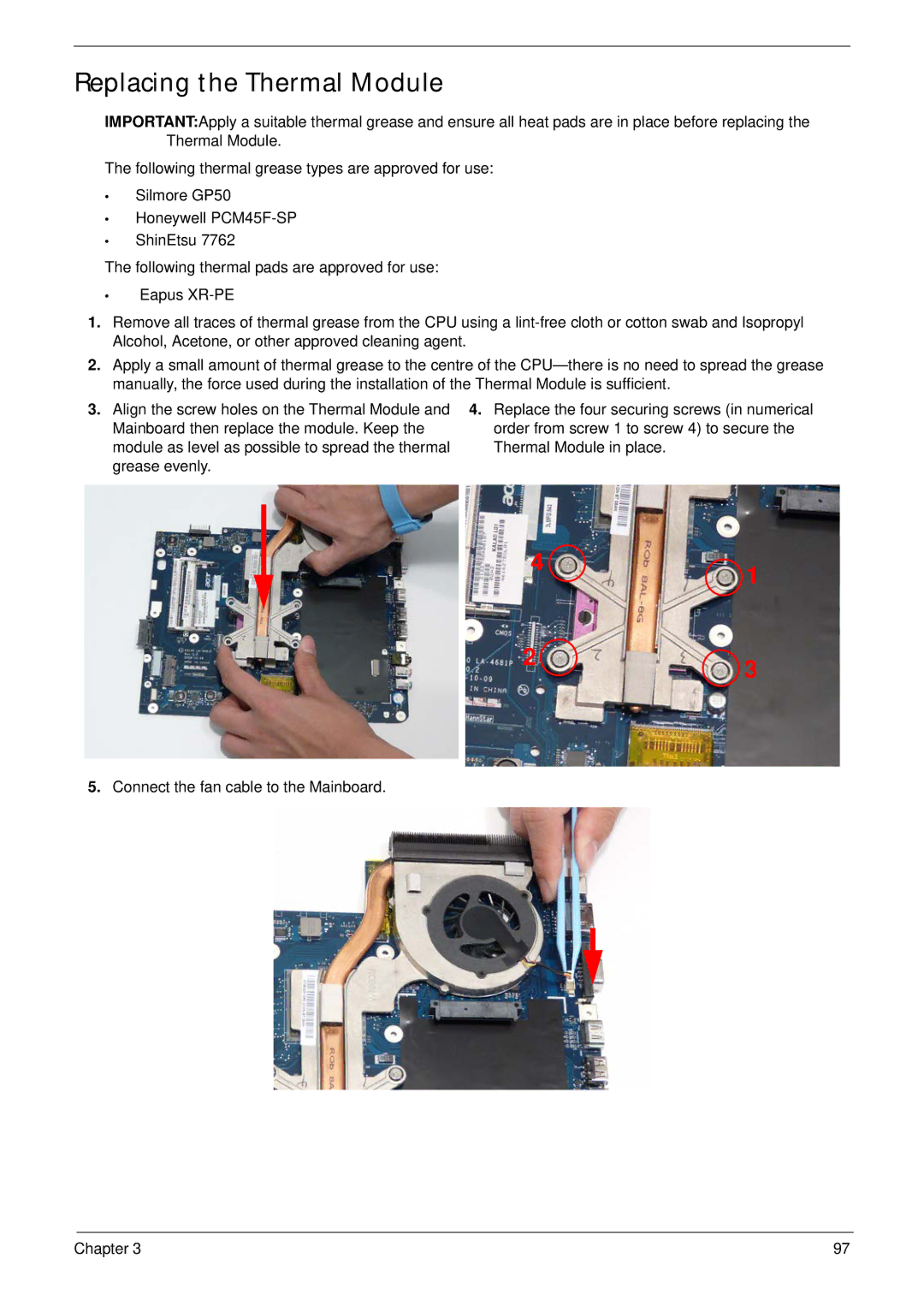 Acer 5737Z manual Replacing the Thermal Module 