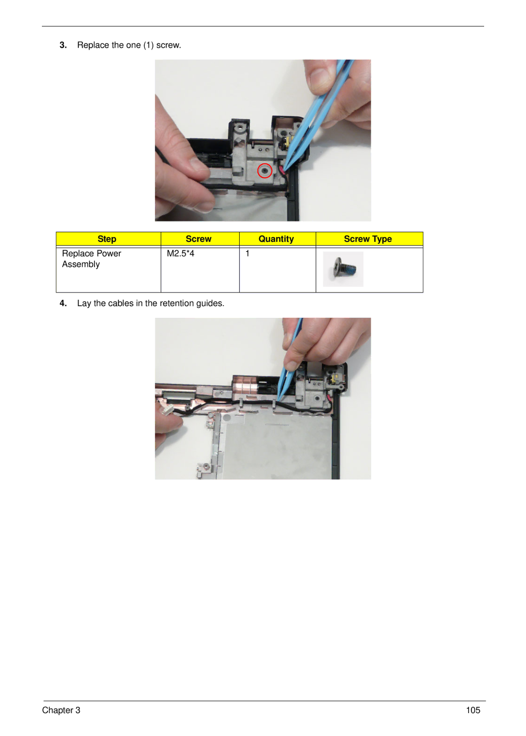 Acer 5745 manual Replace the one 1 screw 