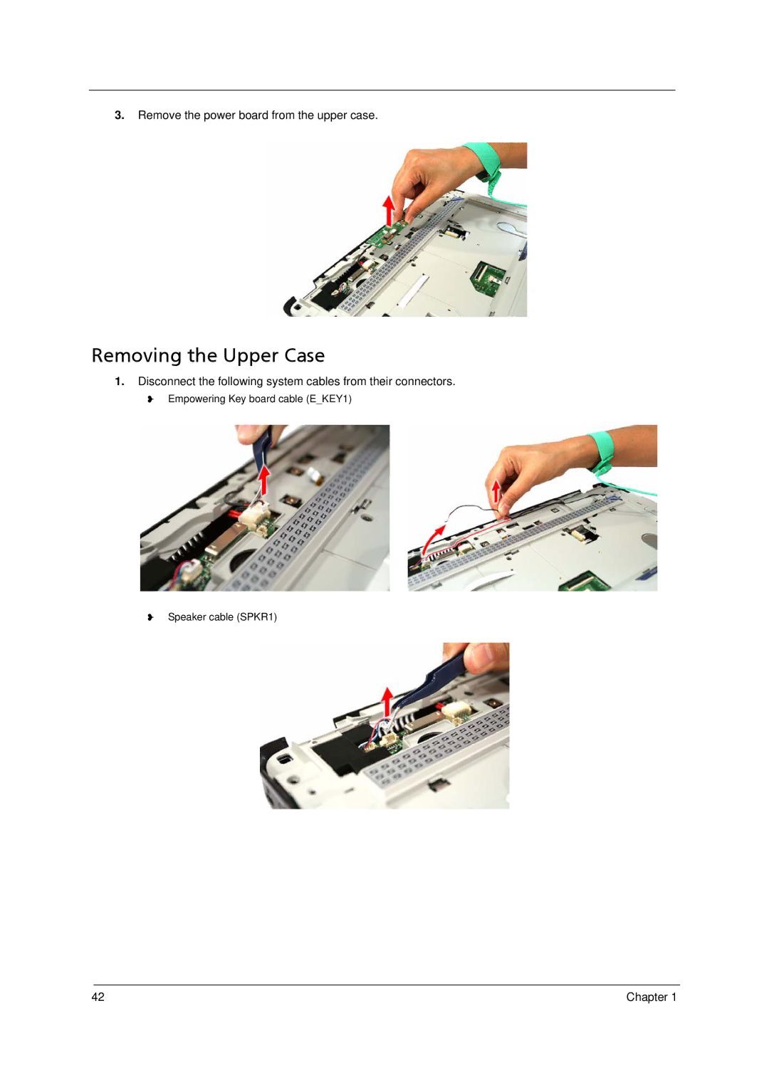 Acer 5910 manual Removing the Upper Case 