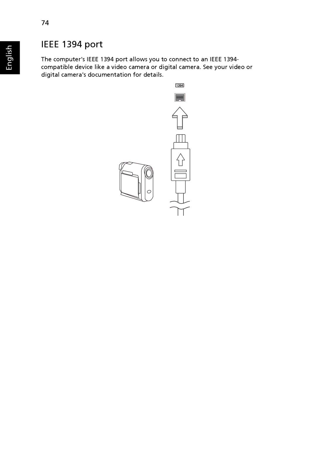 Acer 5920 Series manual Ieee 1394 port 