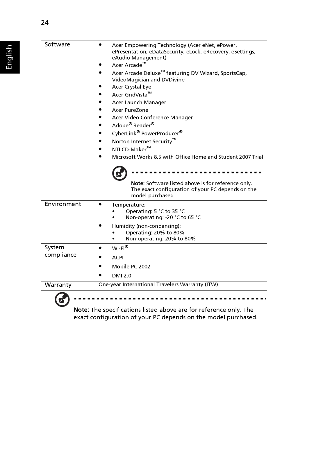 Acer 5920 manual Compliance 