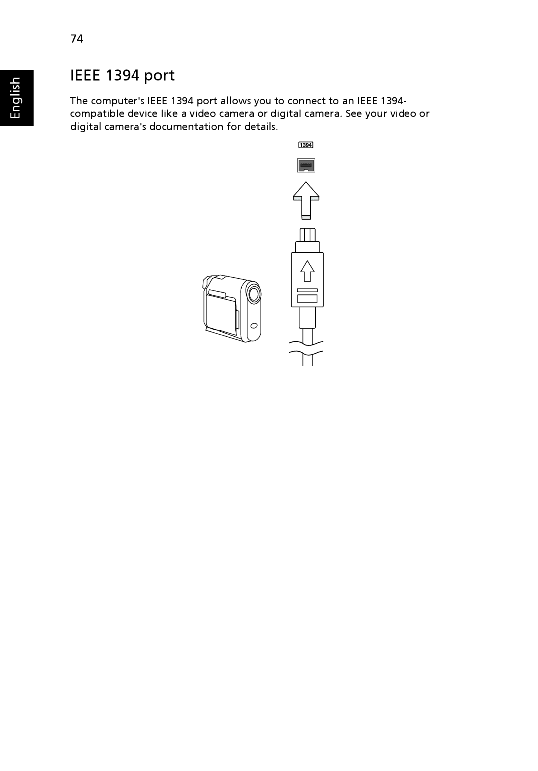 Acer 5920 manual Ieee 1394 port 