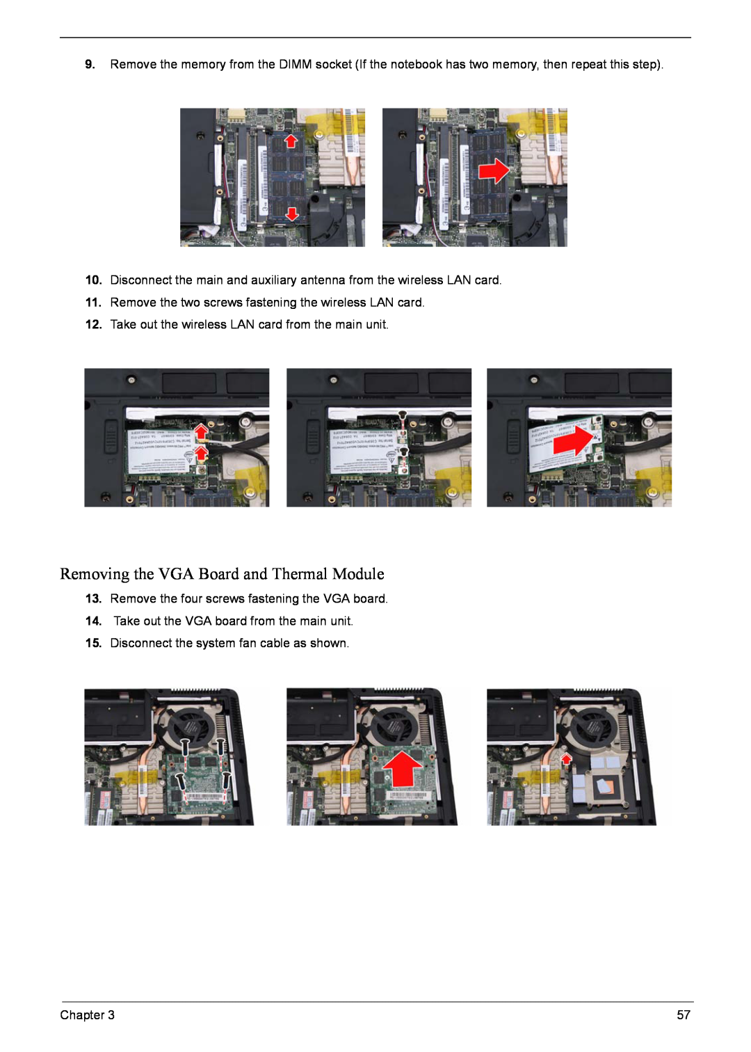 Acer 5920G Series manual Removing the VGA Board and Thermal Module 