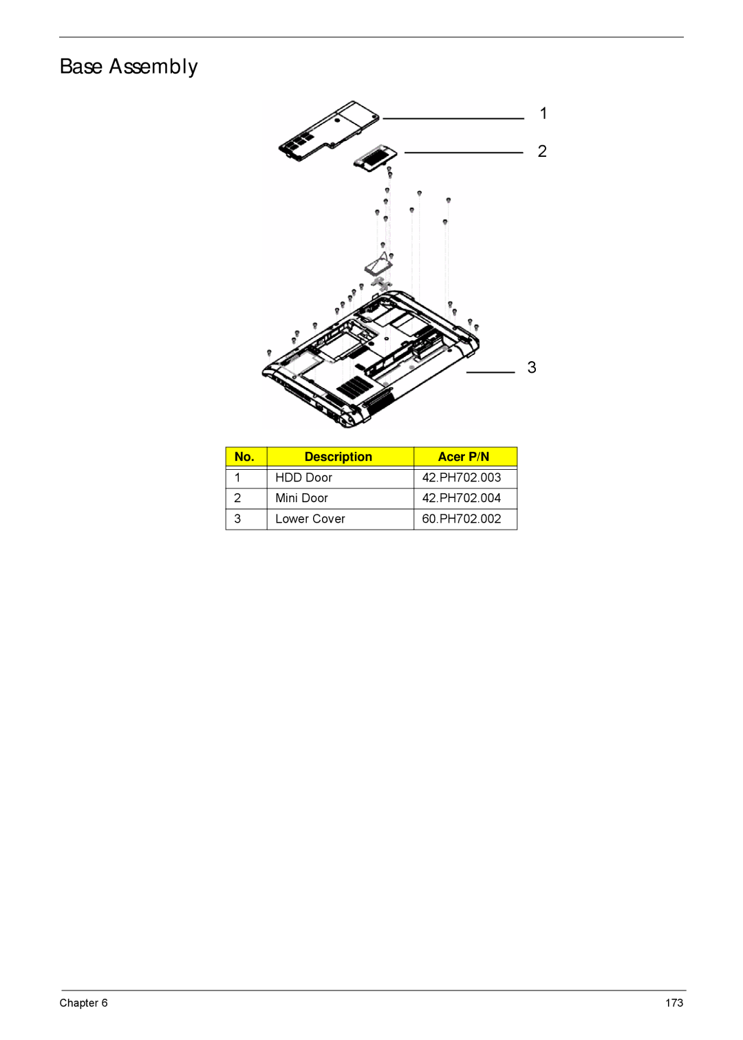 Acer 5940G manual Base Assembly 