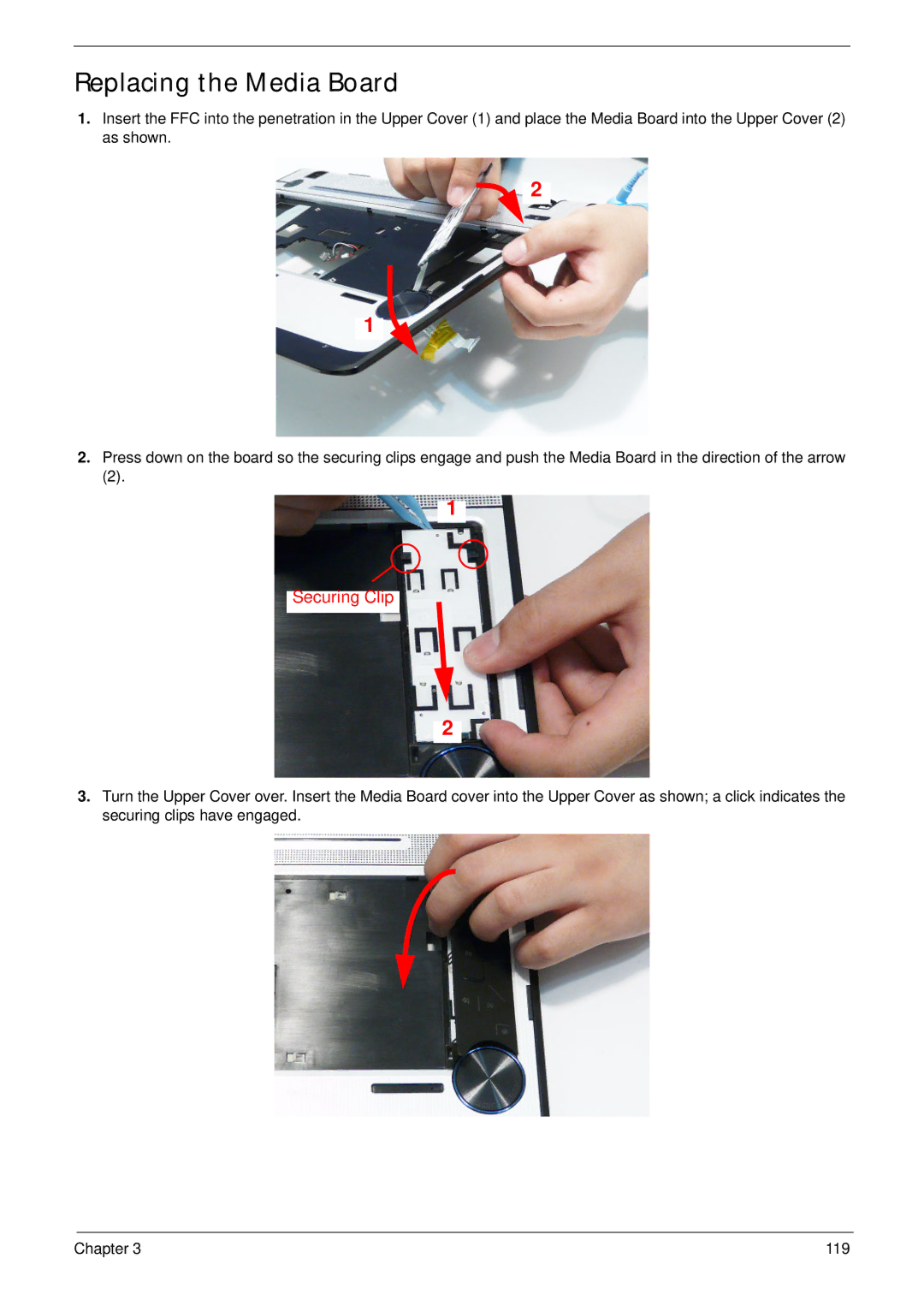 Acer 5942G manual Replacing the Media Board 