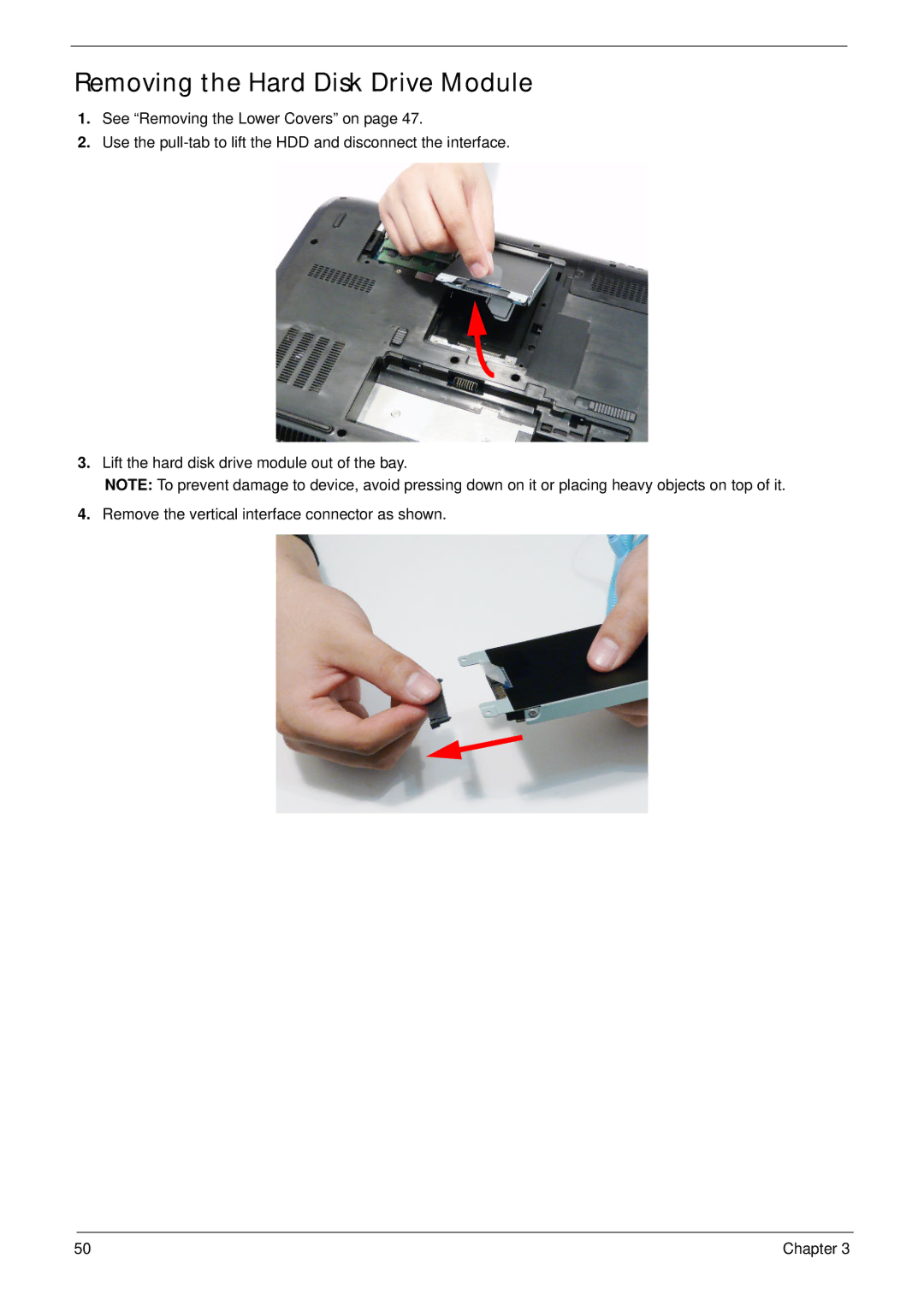 Acer 5942G manual Removing the Hard Disk Drive Module 