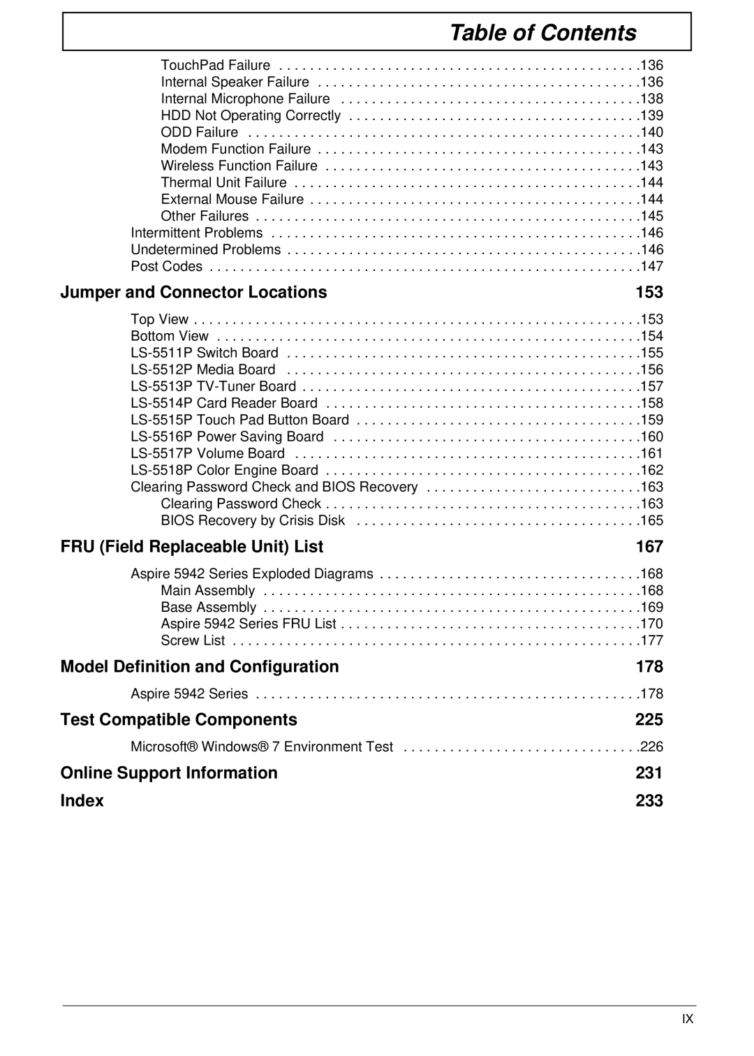 Acer 5942G manual Aspire 5942 Series, Microsoft Windows 7 Environment Test 