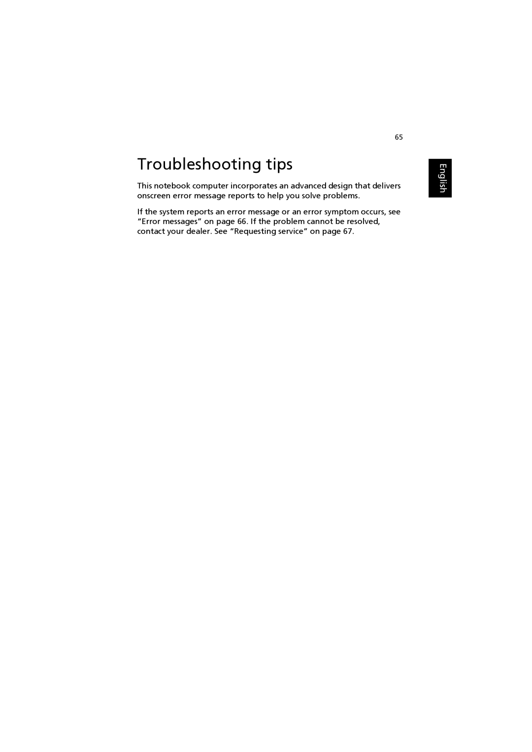 Acer 6000 Series manual Troubleshooting tips 