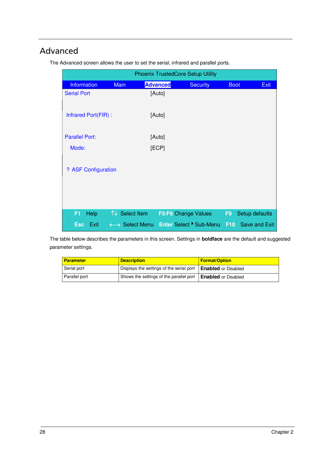 Acer 6293 manual Advanced, Save and Exit 