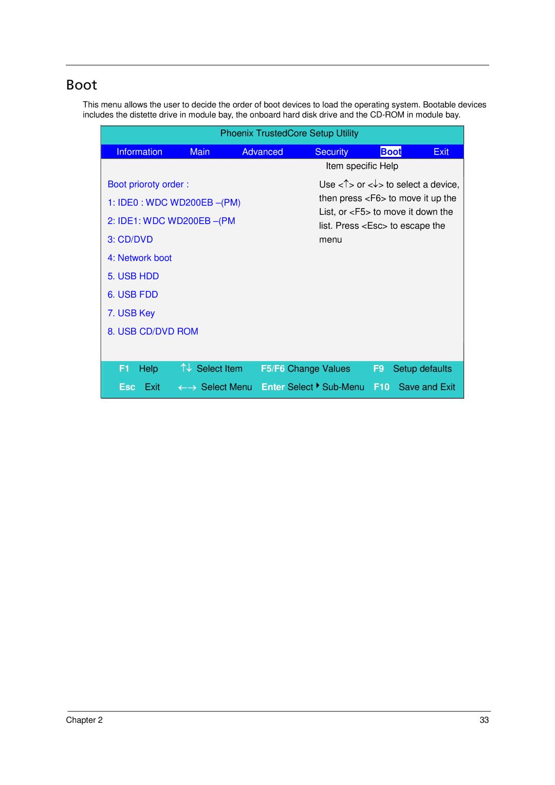 Acer 6293 manual Boot 