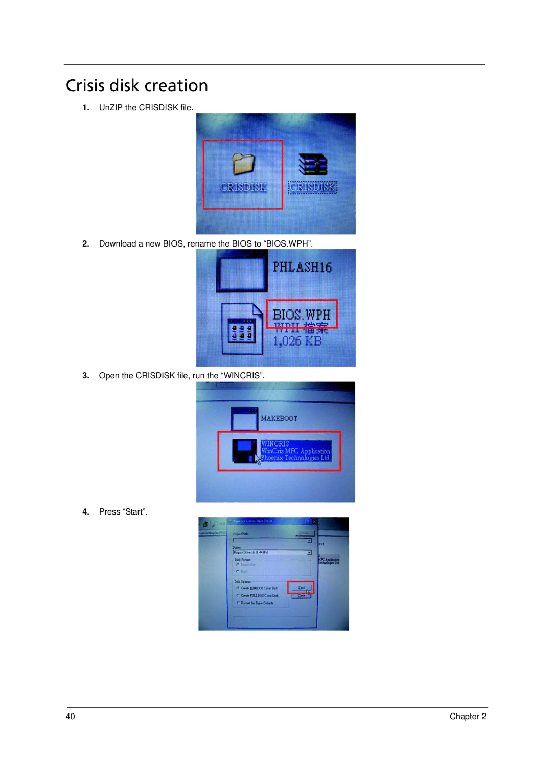 Acer 6293 manual Crisis disk creation 