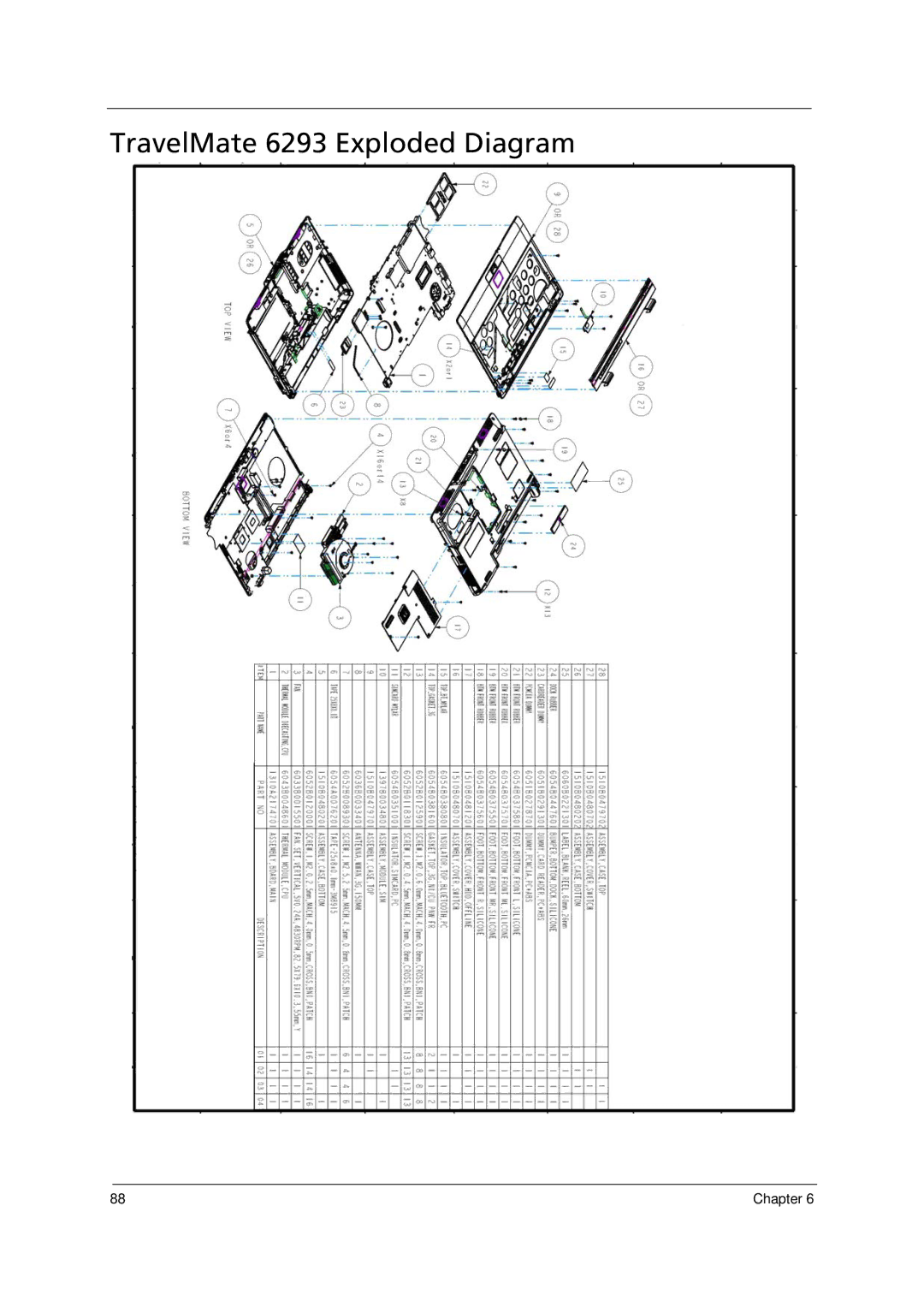 Acer manual TravelMate 6293 Exploded Diagram 