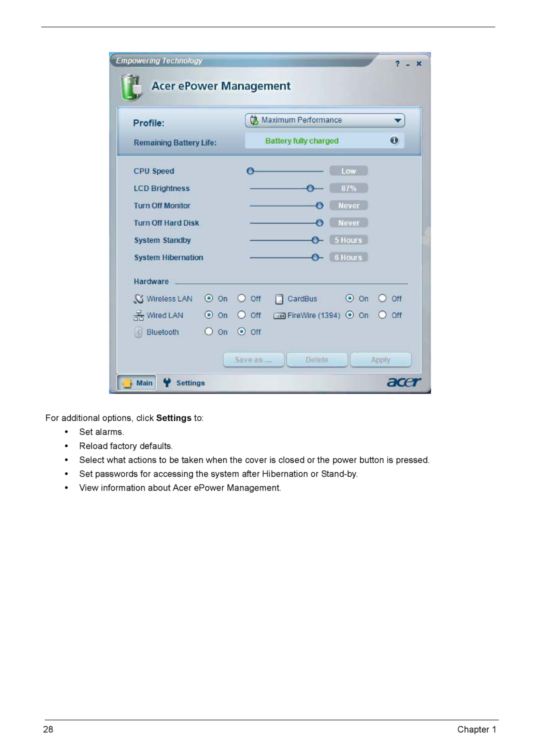 Acer 6410, 6460 manual Chapter 