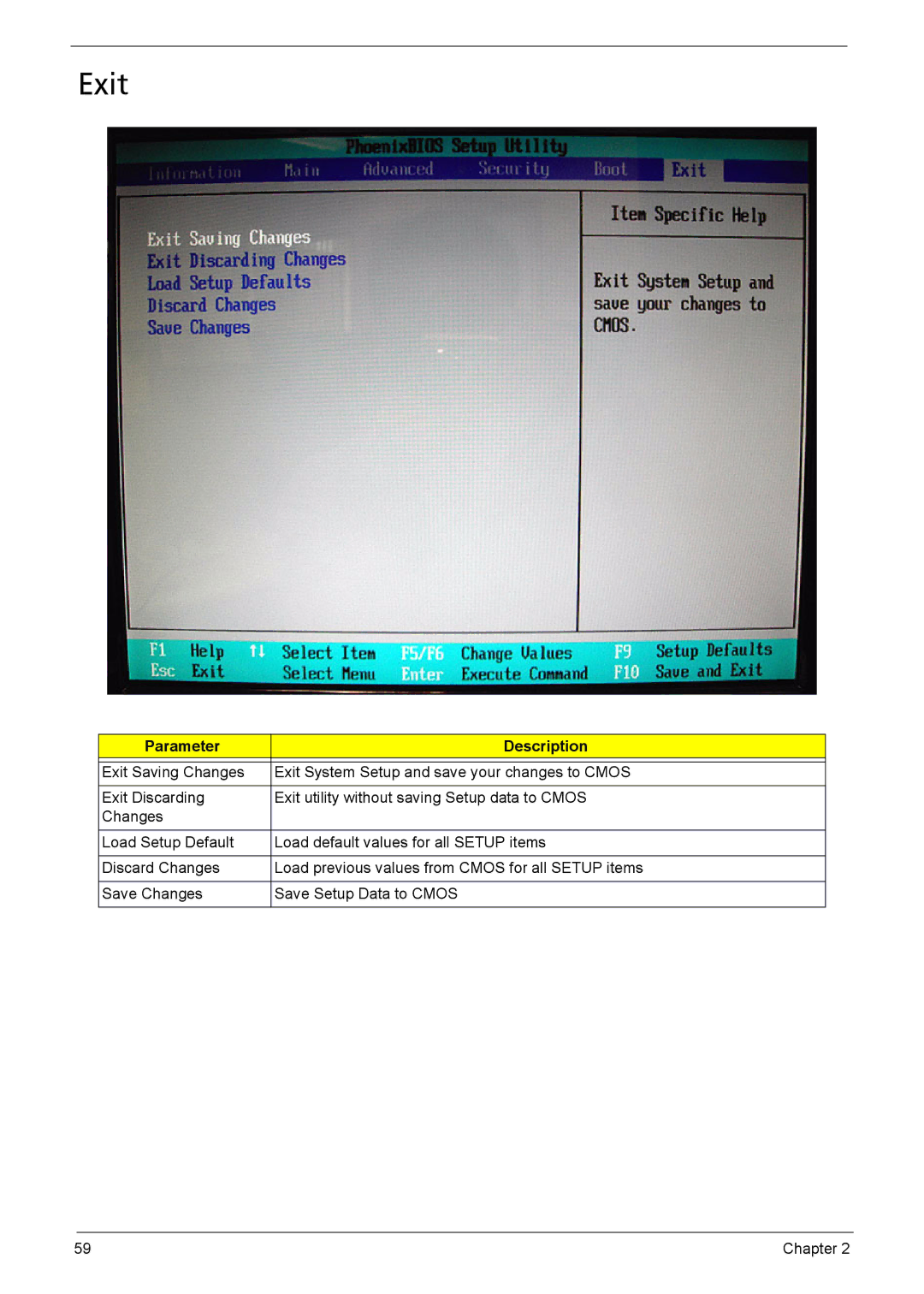 Acer 6460, 6410 manual Exit 