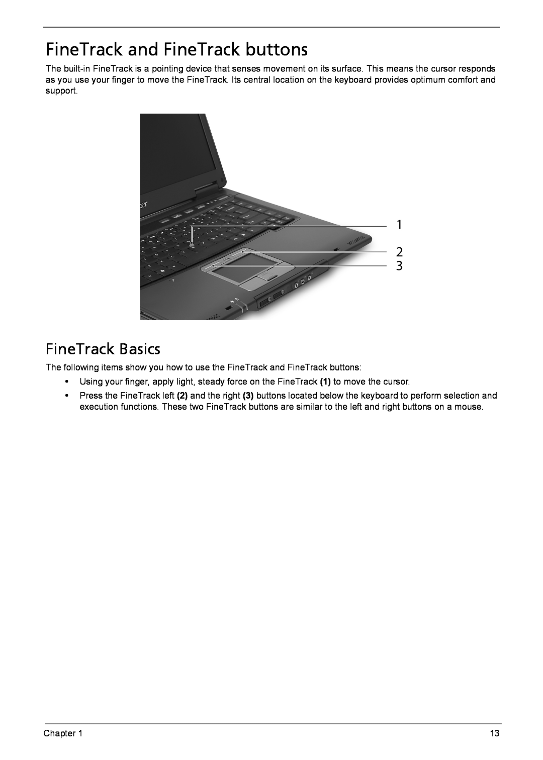 Acer 6460, 6410 manual FineTrack and FineTrack buttons, FineTrack Basics 