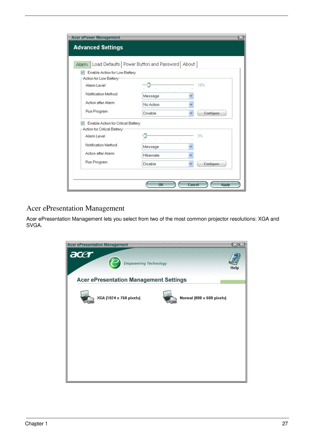 Acer 6492 manual Acer ePresentation Management 