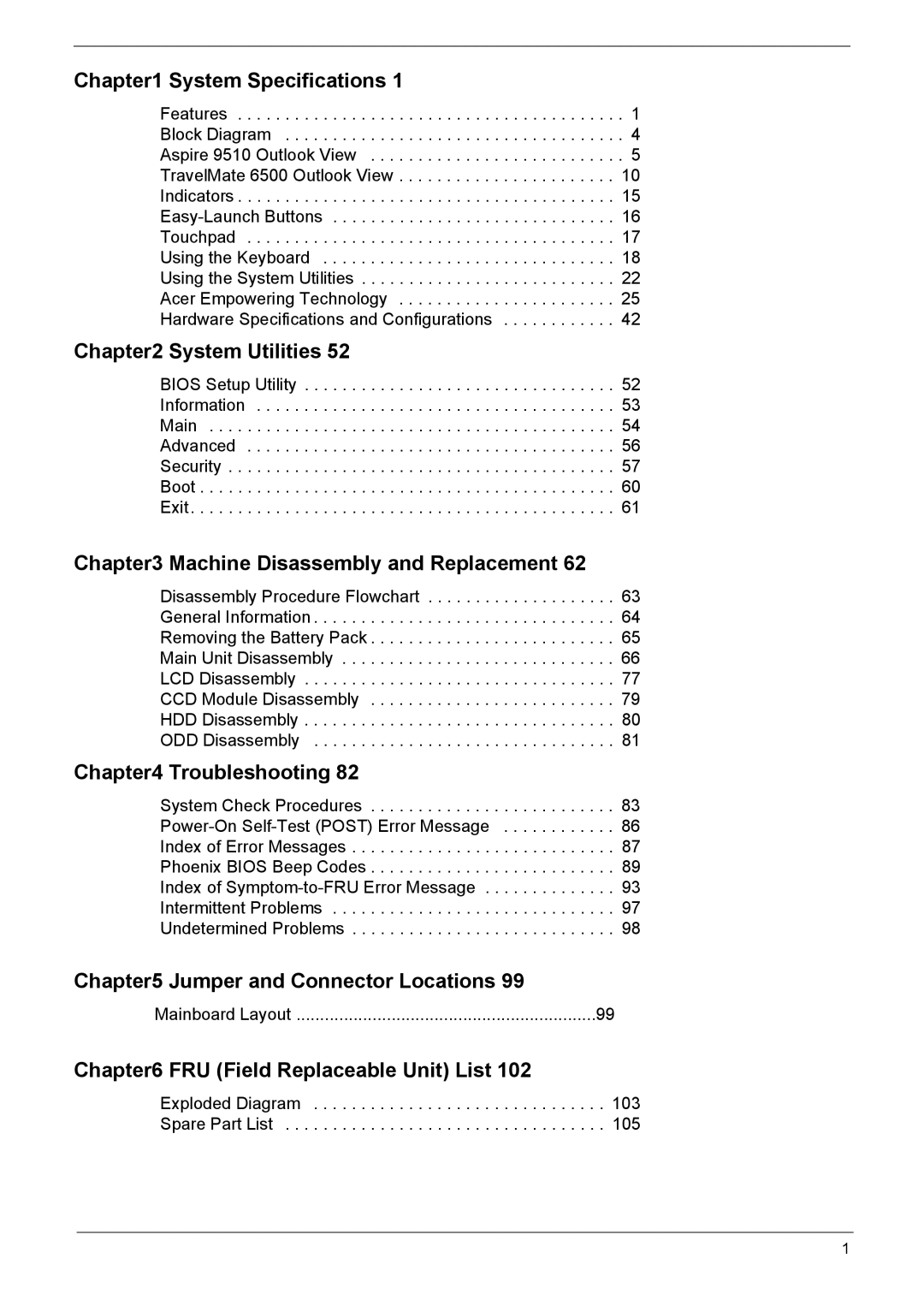 Acer 6500, 9520, 9510 manual System Utilities 